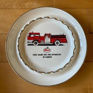Vintage Decalcraft Mack fire truck ashtray